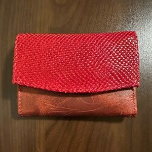 Red leather wallet
